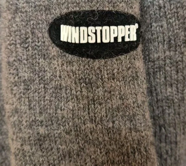 Cabelas Jumper Grey Windstopper Gore Lined Wool Blend Elbow Patch 1/2 Zip Size L - Image 3 of 4