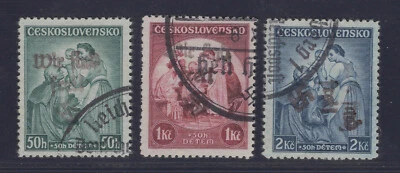 Sudetenland 1938 Reichenberg Nr. 108-110 S, gestempelter Luxussatz, Fotoattest - Bild 1 von 2