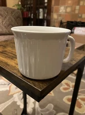 Corning French White 20 Oz Stoneware Coffee Soup Mug, Micro & Oven Safe No Lid