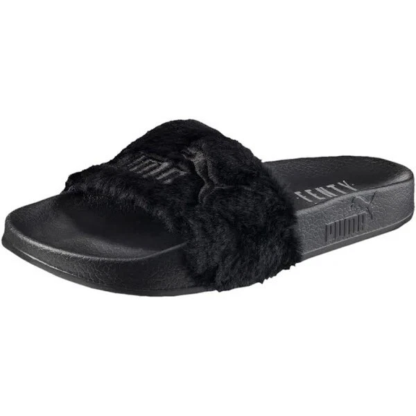 Fuzzy puma slides sale