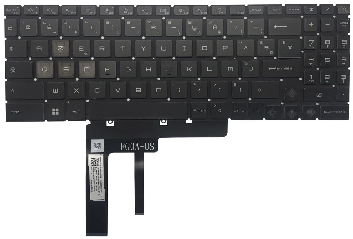 Original FRENCH FR Keyboard MSI Cyborg 15 Air A12V MS-15K1 A13VEK