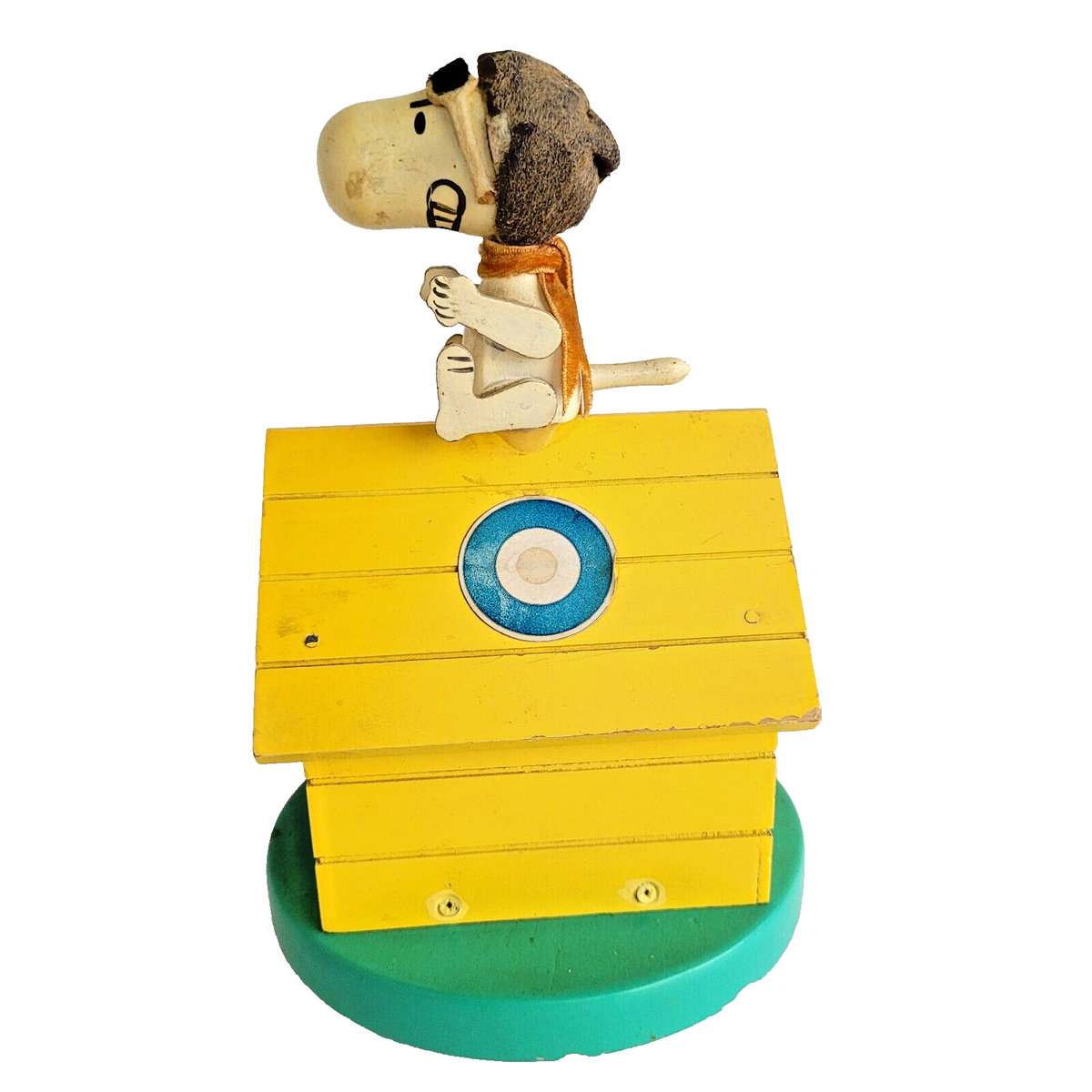 Vintage Snoopy as the Red Baron Wooden Schmid Music Box 1968 WWI