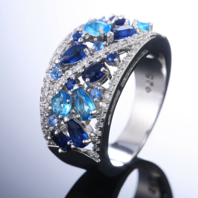 Fashion Cubic Zircon Wedding Jewelry Gift 925 Silver Filled Ring Women Sz 6-10