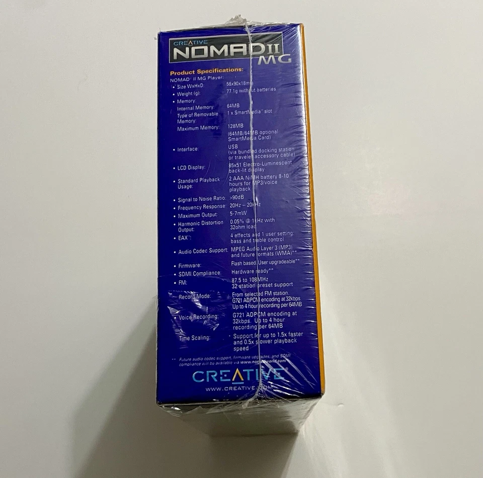 Редкий в заводской упаковке Creative NOMAD II MG 64 MB цифровой аудио MP3-плеер - Изображение 3 из 4