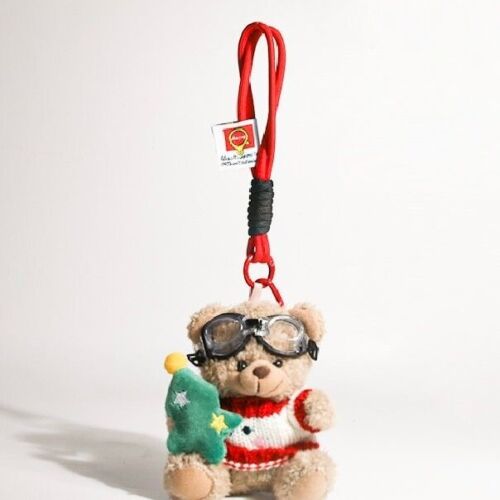 Christmas Bear Plush Doll Keychain Cute Shoulder Backpack Pandant Xmas Gift