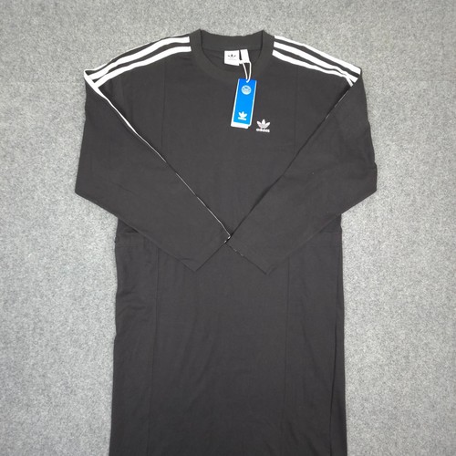 Adidas Jumper Dress Women 8 Black Classic Long Sleeve Dress Party Casual Size 8 - 第 1/12 張圖片
