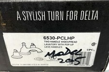 DELTA 6530-PCLHP Two Handle Widespread Lavatory w/Pop-Up Less Handles