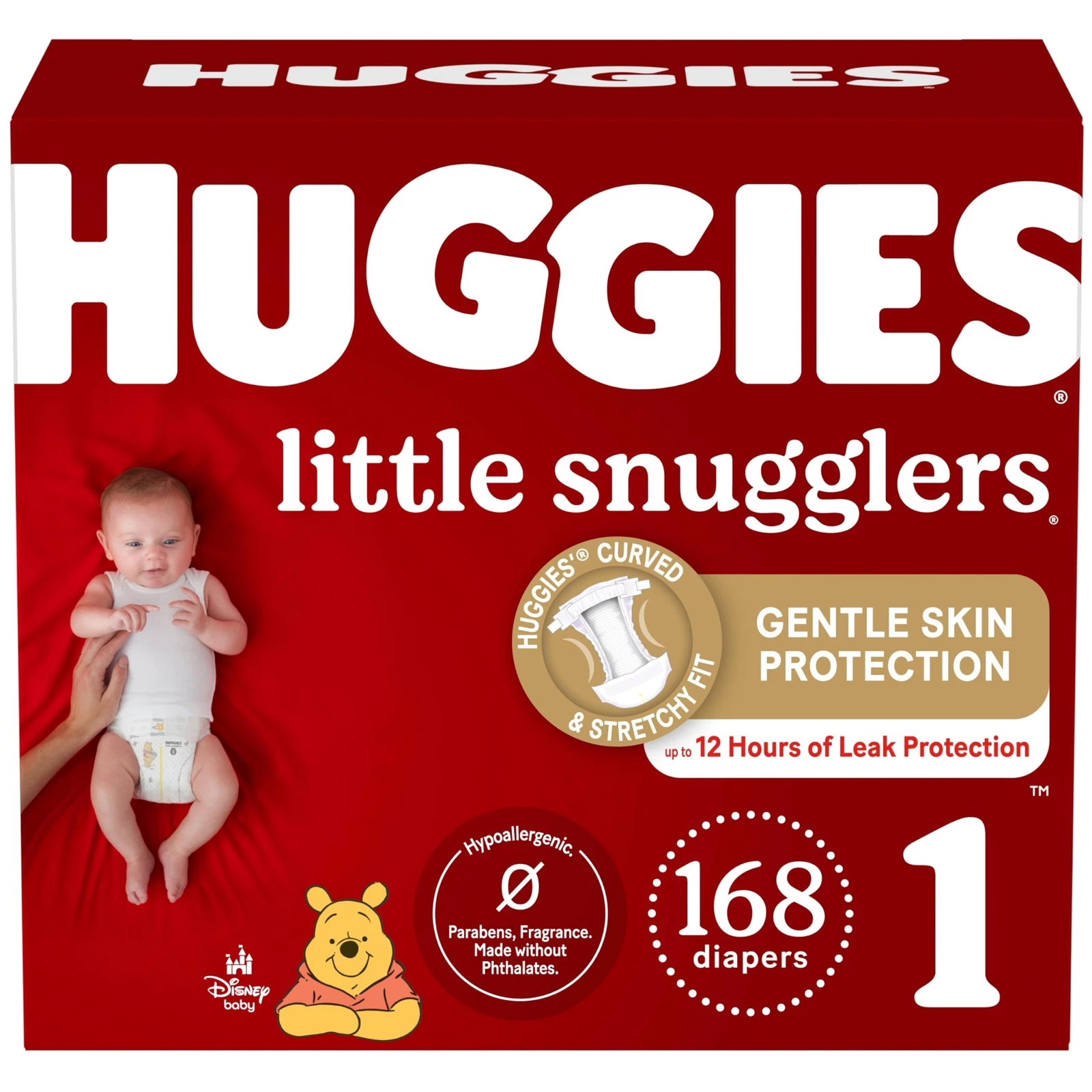 Huggies Little Snugglers Size 1 Diapers 168 Count Leak Free Gentle Protection