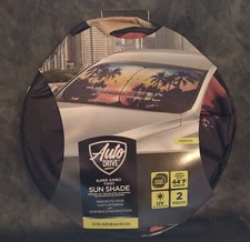 Auto Drive Tropical Twist Windshield Sun Shade  31.5" x 28.5" Universal Fit