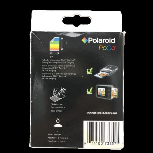 Papel fotográfico Polaroid PoGo 2 in x 3 in ZINK 30 hojas nuevo sellado hecho en EE. UU. - Imagen 5 de 5