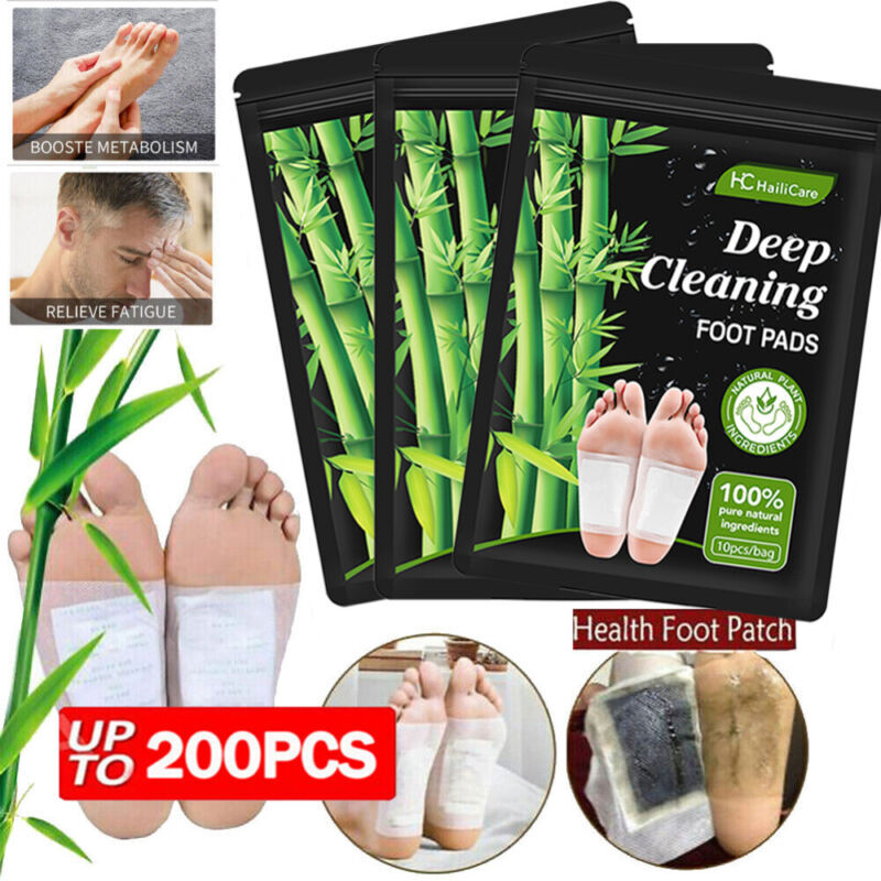 200PCS Bandoo Detox Foot Patches Pads Body Toxins Feet Slimming Deep
