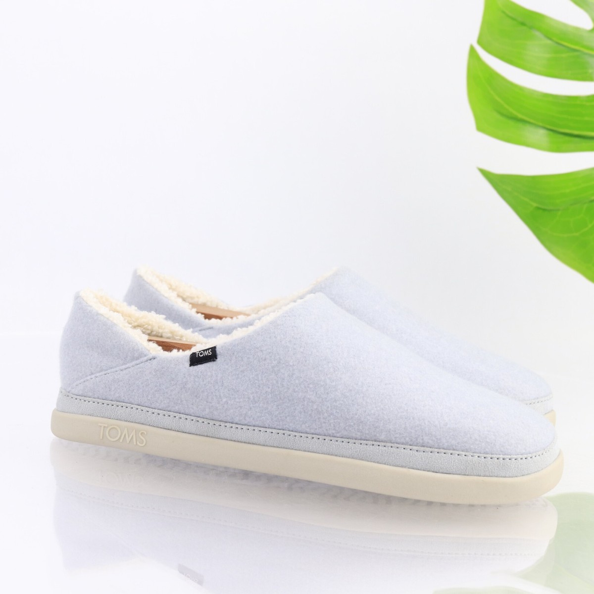 Toms Womens Ezra Slipper Shoe Size 9.5 Blue Cozy Shearling Slip On