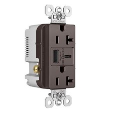 Pass  Seymour SPEC GRADE TYPE A/C USB CHARGING RECEPTACLE - BROWN