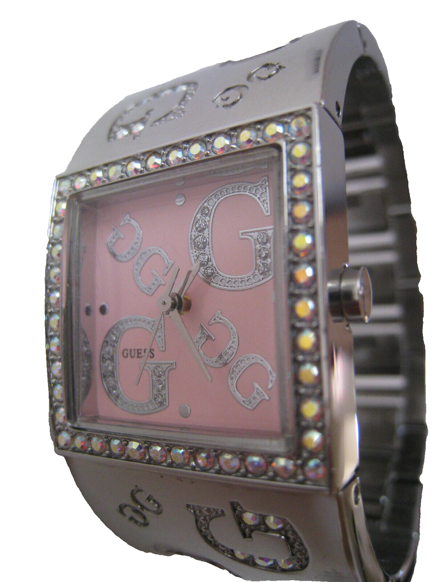 Guess Watch with pink face and crystal accents GUESS Ladies Pink Gold Tone Analog Watch - GW0772L6 | GUESS  main image 4