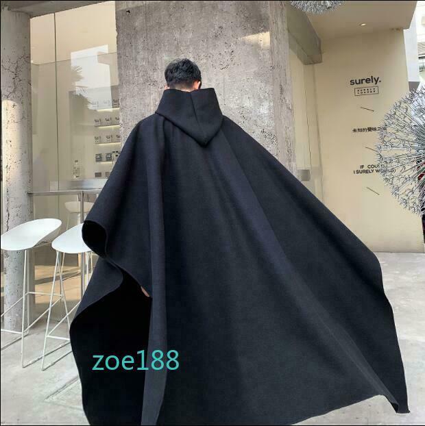 Men Hooded Wool Blend Pullover Oversize Cloak Cape Coat Men Hooded Wool Blend Pullover Oversize Cloak Cape Coat
