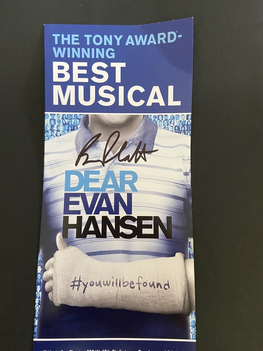 Dear Evan Hansen flyer signed by Ben Platt