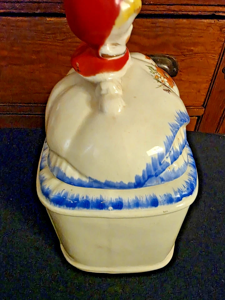 Bote de harina de colección Hull Ware años 40 "Caperucita Roja" patente pendiente #135889 Foto 3 de 4