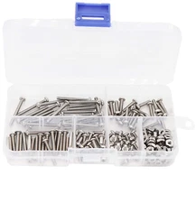 binifiMux 160pcs #4-40 Phillips Pan Head Machine Screws Kit, Stainless Steel
