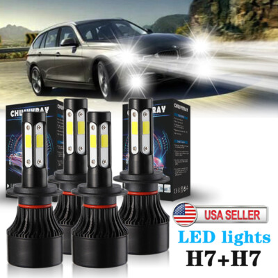 For BMW 328i 325xi 330xi LED headlight bulb kit 4PCS H7 2002 2003 2004 ...