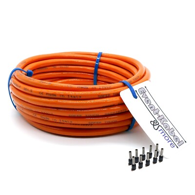PUR-Leitung orange H07BQ-F 3x1,5mm2 Polyurethanleitung 5-100m + 10 Aderendhülsen