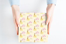 Personalised BIRTHDAY Gift Wrapping Paper BELLE Disney Princess Any Name Age