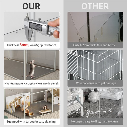 Acrylic Dog Whelping Box Pet Playpen Panel Fertility Pad Aviation Aluminum Frame - 第 20/27 張圖片