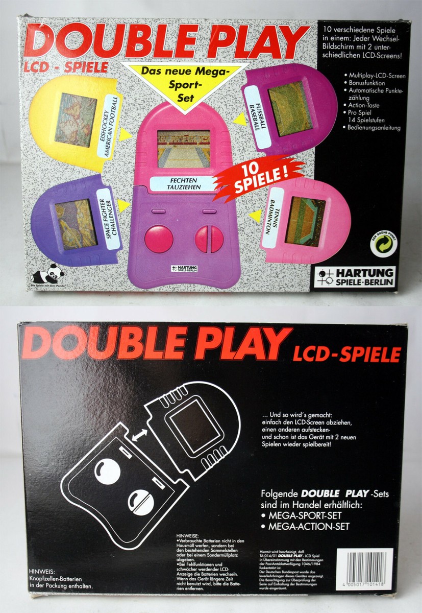 RARE VINTAGE 80'S HARTUNG DOUBLE PLAY LCD HANDHELD 5 GAMES SPACE