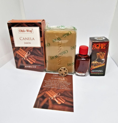 CANELA JABON Y EXTRACTO / CINNAMON SOAP-EXTRACT ATRAE AMOR SUERTE DINERO FORTUNA