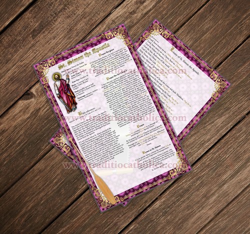 Saint Simon the Zealot the Apostle devotion large laminated Prayer card - 第 1/3 張圖片