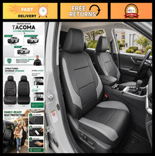 Custom Fit Front Seat Covers For Toyota Tacoma 2005-2026 - 2pcs Faux Leather Bla Custom Fit Front Seat Covers For Toyota Tacoma 2005-2026 - 2pcs Faux Leather Bla