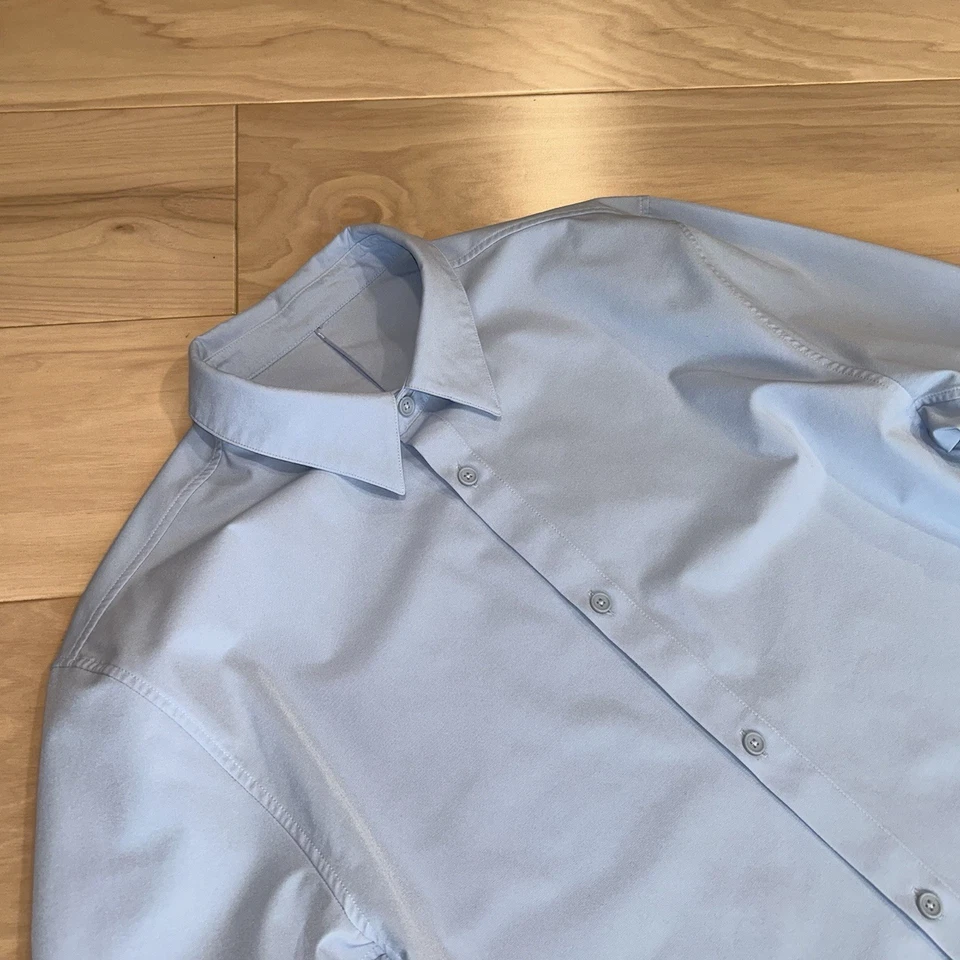 Camisa azul abotonada Lululemon Commission manga larga para hombre XL Foto 2 de 4