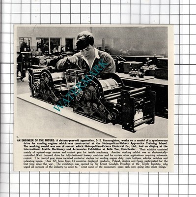 D E Connaughton Metropolitan-Vickers Apprentice Training School - 1958 Clipping