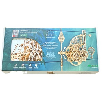 Ugears Model Aero Clock Wall Pendulum Assemble Wood Kit DIY Mechanical NEW