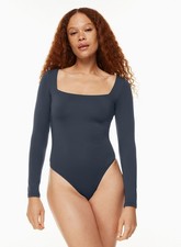 Aritzia Babaton Navy Blue Contour Long Sleeve Square Neck Bodysuit Small