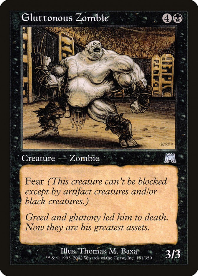 MTG Magic the Gathering Gluttonous Zombie (151/350) Onslaught LP