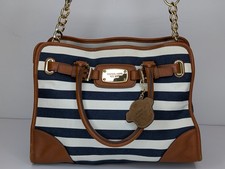 Michael Kors Hamilton Bag Borsa A Tracolla Blu Bianco Canvas #3080