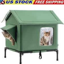 Weatherproof Outdoor Cat House Insulated All  Season Cat Shelter Warm Pet House