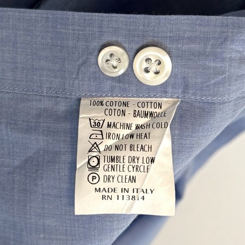 Billy Reid 100% Cotton Made in Italy Collared Dress Shirt $198 MSRP – 15.5 - Picture 4 of 4