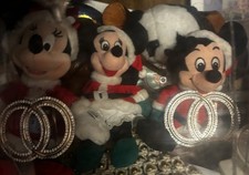 Vintage Disney Mickey Minnie Mouse Christmas Plush Santa Outfits Set