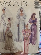 UNCUT Vintage McCall's 3534 Size 8-12 Pattern 1980s Bridal Gown Bridesmaid Dress