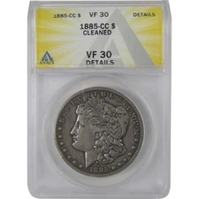 1885 CC Morgan Dollar VF 30 Details ANACS Silver $1 Coin SKU:CP118