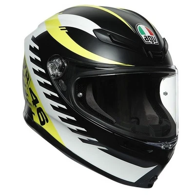 Casque Intégral Agv K6 Rapid 46 Noir Mat Blanc Jaune - Photo 1/4