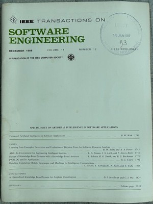 Vintage IEEE Report on Artificial Intelligence Dec 1988 Vol 14 #12, AI