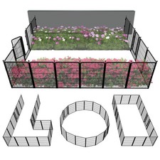 Garden Fence Outdoor for The Yard   40in H x 36.4ft L Heavy Duty Metal Animal