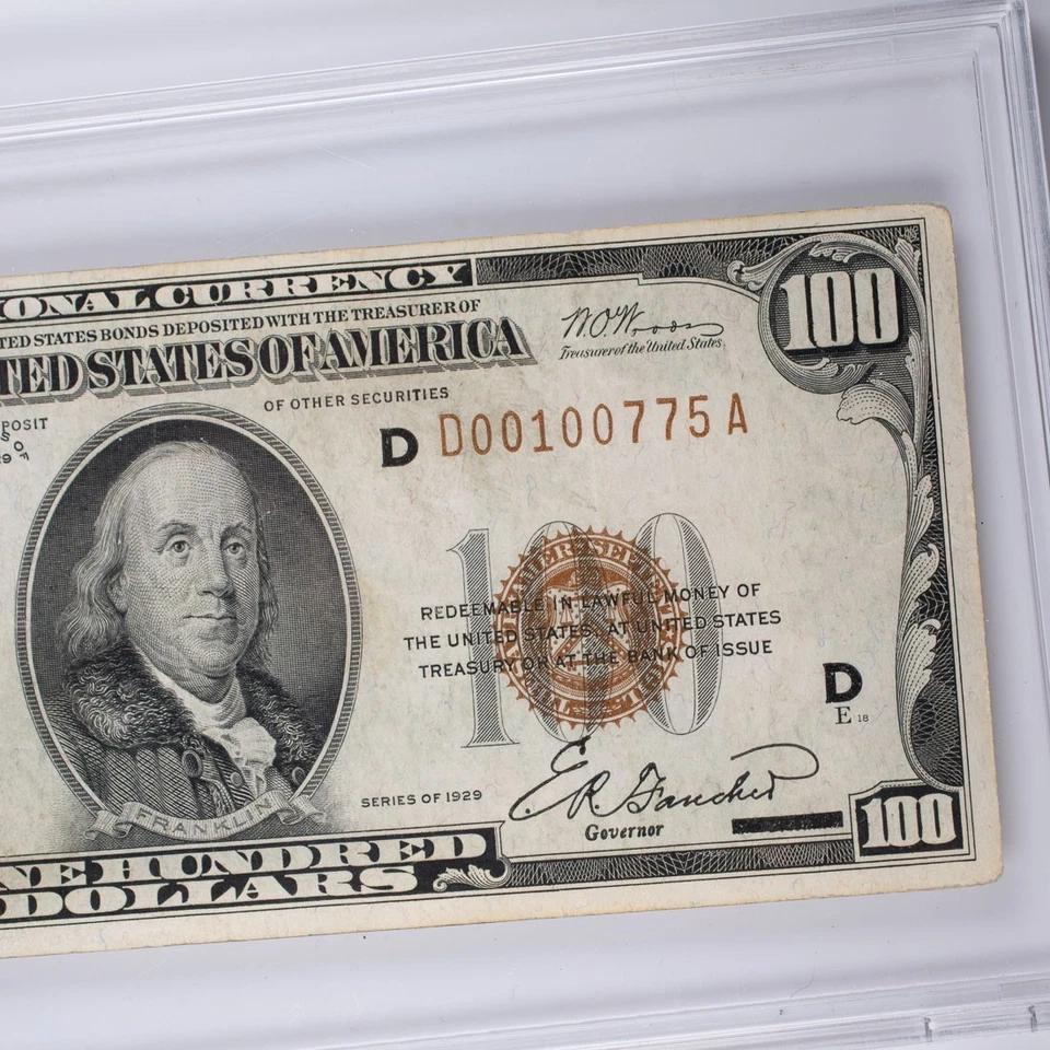 1929 $100 FRBN of Cleveland, Ohio Jones/Woods Signed FR. 1890-D in Holder - Image 3 of 4