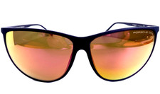 New Porsche Design P 8601 B Black Oversized Mirrored Women's Sunglasses Italy 