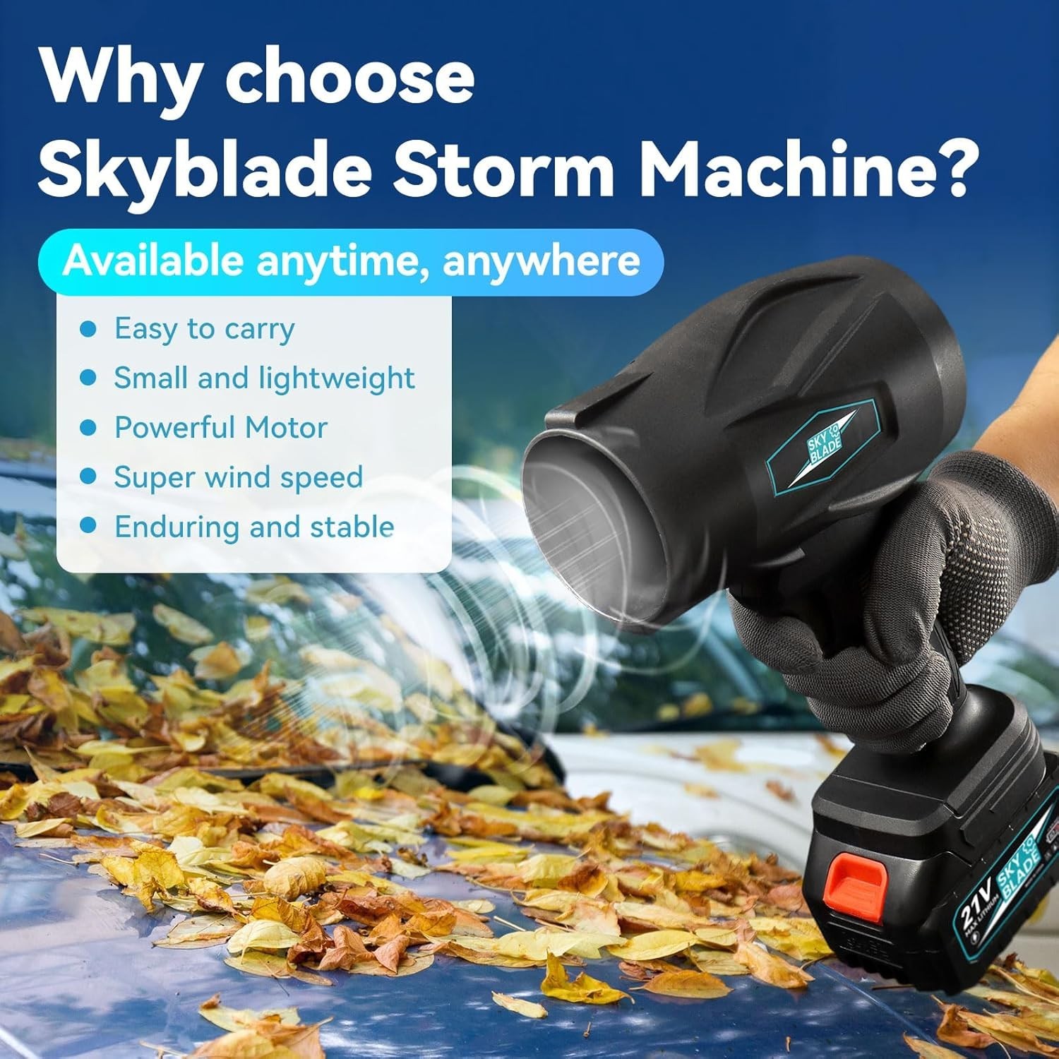 Electric Cordless Leaf Blower 300000RPM Handheld Leaf Blower, Lightweight