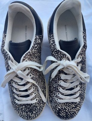 Isabel Marant Leopard Sneaker EU Größe Leder Ponyhaar Designer Schuhe