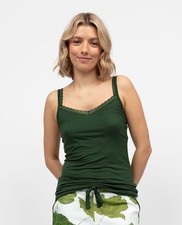 CyberJammies Olive Womens Lace Trim Jersey Hidden Support Vest