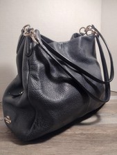 Vintage Coach Madison Phoebe Leather Shoulder Bag Pebbled Dark Blue F35723